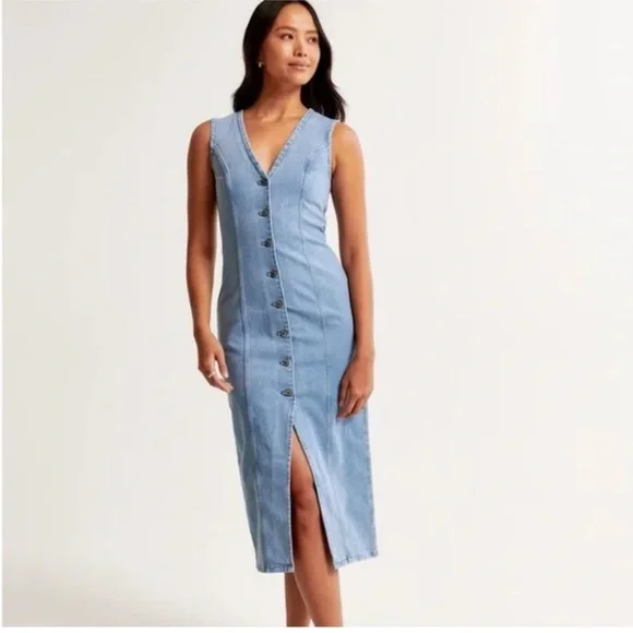 Abercrombie denim dress midi - Picture 1 of 8
